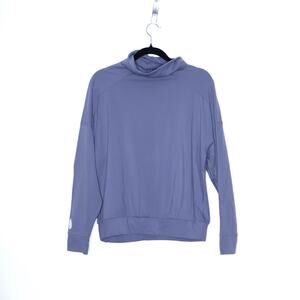 STIO Glide Tech Pullover Dusty Blue Mock Neck Long Sleeve Shirt Active Women's S